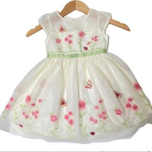 Toddler Girl Ivory Floral Special Occasion Dress